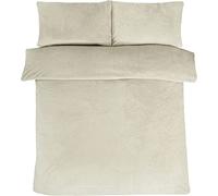 Teddy Fleece Duvet Sets - A Super Soft Warm Quilt Cozy Fluffy Bedding Fleece with Pillow Cover Bed Size Single Double King Super King Home linen Accessories Bedding Set (Cream, King)