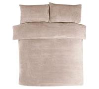 Teddy Fleece Duvet Sets - Super Soft Warm Quilt Cozy Fluffy Bedding Fleece with Pillow Cover Bed Size Single Double King Super King Home linen Accessories Bedding Set (Mink, King)