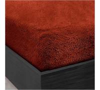 Teddy Fleece Extra Deep Fitted Bed Sheet Super King Plain Thermal Soft Cosy Warm Fluffy Luxury Comfort Bedding (Brunt Orange, Super King)