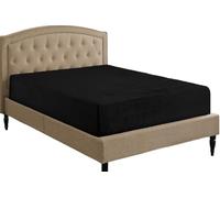 Teddy Fleece Fitted Sheet Extra Deep 30cm Deep Snugly Fit Around Your Mattress Soft & Cosy Warm Plush Fitted Bed Sheets (Black, 4FT Small Double)