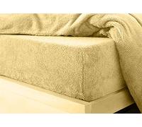 Teddy Fleece Fitted Sheet Extra Deep 30cm Deep Snugly Fit Around Your Mattress Soft & Cosy Warm Plush Fitted Bed Sheets (Ochre, Double)