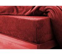 Teddy Fleece Fitted Sheet Extra Deep 30cm Deep Snugly Fit Around Your Mattress Soft & Cosy Warm Plush Fitted Bed Sheets (Red, 4FT Small Double)