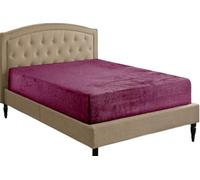 Teddy Fleece Fitted Sheet Extra Deep 30cm Deep Snugly Fit Around Your Mattress Soft & Cosy Warm Plush Fitted Bed Sheets (Plum, Double)