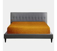 Teddy Fleece Fitted Sheet Single, Super Soft Bottom Sheet With Elasticated Corners, Warm & Cozy Polycotton Bed sheets, Ochre