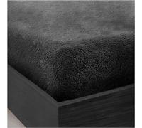 Teddy Fleece Fitted Sheets Bed Sheet Plain Thermal Warm Soft Cuddly Fluffy Bedding Luxury Bed Linen (Charcoal, Super King)