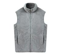 Teddy Fleece Gilet for Men Sleeveless Zipped Waistcoat Sherpa Fluffy Vest Outwear Standing Collar Shaker Fluffy Furry Vest Casual Body Warmer Cozy Gilets Winter Warm Jacket with Zip Pockets