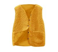 Teddy Fleece Gilet for Women Sleeveless Button Down Vest Sherpa Fluffy Waistcoat Coat Solid Color Lightweight Cozy Gilets Ladies Winter Bodywarmer Soft Jacket with Pockets Fur Fuzzy Coat