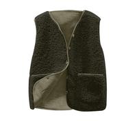 Teddy Fleece Gilet for Women UK Sleeveless V Neck Button Down Vest Sherpa Fluffy Waistcoat with Pockets Solid Lightweight Cozy Outerwear Autumn Winter plush Casual Fuzzy Soft Jacket Body Warmer Coat