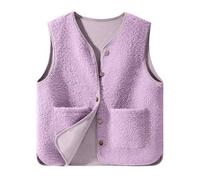 Teddy Fleece Gilet - Sleeveless V-neck Button Down Vest, Sherpa Fluffy Waistcoat, Bodywarmers, Cozy Solid Color Lightweight Jacket with Pockets, Ladies Winter Warm Padded, Soft Comfy Loose Fit Uk
