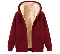 Teddy Fleece Jacket Women UK Casual Winter Warm Soft Sherpa Lined Full Zip Hoodies Ladies Basic Oversized Elegant Thick Cozy Hooded Coats Fashion Outdoor Running Zipper Jackets with Pockets