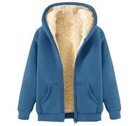 Teddy Fleece Jacket Women's Hoodies For Women UK Winter Warm Jumper Oversized Full Zip Cardigan Longline Lightweight Knitted Tops Pocketed Travel Outfit Funnel Neck Heated Sports Outerwear