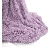 Teddy Fleece Luxury Hug and Snug Cuddles Fluffy Faux Fur Sherpa Reversible Throw Sofa Bed Super Soft Warm and Cosy Blanket Throw Lilac 150cm x 200cm Approximate