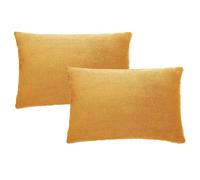 Teddy Fleece Ochre Pair of Pillowcase, 100% Polyester Thermal Warm & Cozy Plain Super Soft Bedding Set