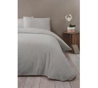 Rapport Home Rapport Teddy Bear Luxurious Super Soft Warm Quilt Duvet Cover Bed Set, Polyester, Silver, King