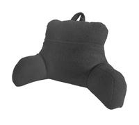 Teddy Fleece Reading Support Cushion Back Support Hollowfibre Filling Cosy Snuggle Cushion Armchair, Teddy Pillow with Arms Bed Seat for Relaxing Working (50X75 CM, Charcoal Grey)