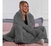 Teddy Fleece Sensory Sleep Therapy Weighted Blanket 125 x 180 cm 6kg OHS Charcoal 125cm x 150cm