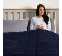 Brentfords Weighted Blanket Teddy Fleece, Men Women Weighted Blanket Sleep Therapy Anxiety Stress Relief Super Soft Throw - Navy Blue, 125 x 150cm - 4kg