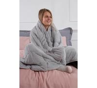 Teddy Fleece Sensory Sleep Therapy Weighted Blanket 125 x 180 cm 6kg OHS Light Grey 125cm x 180cm