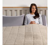 Teddy Fleece Sensory Sleep Therapy Weighted Blanket 125 x 180 cm 6kg OHS Natural 125cm x 150cm