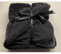 Teddy Fleece Throw Blanket Cuddle Soft Double Bed Anthracite