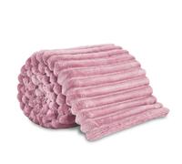 Teddy Fleece Throw Thermal Warm Chunky Ribbed Throw Blanket for Bed Double King