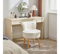 Teddy Fleece Upholstered Vanity Stool