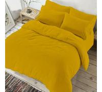 Teddy Fleece warm Cuddly Duvet/Quilt Cover set, Luxury Sharpa Fleece Duvet covers, Soft, Cosy,Thermal & Warm Teddy Duvet Cover sets with matching pillowcases (Mustard, King (U.K. Standard))