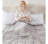 Teddy Fleece Weighted Blanket for Adults Fluffy Quilted Pockets Throw Soft Sherpa Throw Heavy Blanket Winter Sleep Therapy Autism Insomnia Sensory Anxiety Stress Relief Silver Grey, 125 x 150cm - 4kg