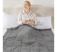 Teddy Fleece Weighted Blanket for Adults Fluffy Quilted Pockets Throw Soft Sherpa Throw Heavy Blanket Winter Sleep Therapy Autism Insomnia Sensory Anxiety Stress Relief Dark Grey, 125 x 150cm - 4kg
