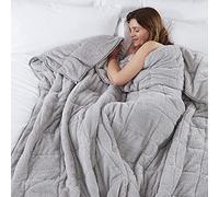 TEDDY FLEECE Weighted Blanket for Adults Soft Sherpa Throw Sleep Therapy Autism Sensory Anxiety Stress Relief Insomnia Sleeping Aid (Silver Grey, King Size - 150cm x 200cm - 10kg (22lb))