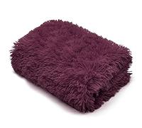 Teddy Fur Throw Blanket With Reversible Sherpa Teddy Fleece Luxury Super Soft Fluffy Fur Throw Blanket Sofa Bed Warm Cosy Fleece Blanket Throw (Hug Snug Throw Plum, 150 x 200 CM)