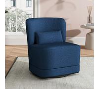 Teddy Fur Upholstered Swivel Barrel Chair with Pillow