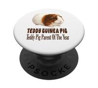 Teddy Guinea Pig Parent of the Year Cute Cavy Design PopSockets Adhesive PopGrip