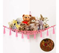 Teddy Hammock Macrame Boho Toy Hammock For Stuffed Animals Teddy Bear Storage Hammock With Light Plush Toy Storage Net Hammock For Teddies Corner Hanging Toy Storage Holder For Kids Room