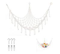 Teddy Hammock,Toy Hammock for Stuffed Animals,Corner Toy Storage Net for Stuffed Animals,Teddy Hammock Macrame,Soft Toy Storage Net,Cute Hanging Plushie Net,with 3 Hooks,for Kids Bedroom and Playroom