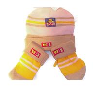 Teddy Hat and Mittens Lovely Little Mitten and Hat Set, Pink/Beige One Size
