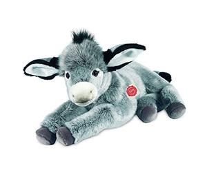 Teddy Hermann 90249 Donkey lying 50 cm, cuddly toy with 75% recycled filling material