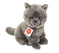 Teddy Hermann 91825 Carthusian cat sitting 20 cm, cuddly toy with 75% recycled filling material