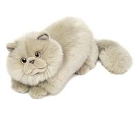 Teddy Hermann 91839 Persian cat lying down 24 cm, cuddly toy with 75% recycled filling material