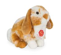 Teddy Hermann 93723 Rabbit ram rabbit sitting light brown/white piebald 20 cm, cuddly toy with 75% recycled filling material