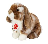 Teddy Hermann 93724 Hare Aries-Rabbit Sitting Dark Brown/White Piebald 7,9"/20 cm, Soft Toy, Plush Toy