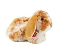 Teddy Hermann 93730 Ram rabbit light brown-white piebald 23 cm, cuddly toy with 75% recycled filling material