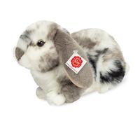 Teddy Hermann 93733 Ram rabbit grey-white piebald 23 cm, cuddly toy with 75% recycled filling material