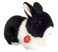 Teddy Hermann 93734 Black and White Rabbit 23 cm Soft Toy | Extra-soft premium plush, carefully detailed, from 18 months, washable, filling made with recycled polyester