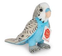Teddy Hermann 94159 Budgie blue 13 cm, cuddly toy with 75% recycled filling material