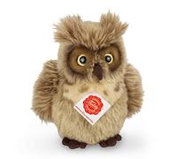 Teddy Hermann 94163 Owl grey-brown 17 cm, cuddly toy with 75% recycled filling material