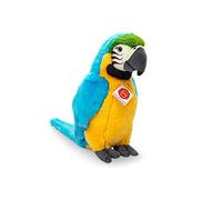 Teddy Hermann 94167 Bird Parrot Yellow Chestnut 27 cm, Cuddly Toy, Plush Toy with Recycled Filling
