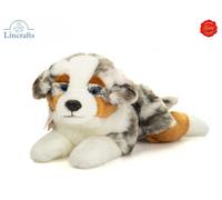 Teddy Hermann Lying Australian Shepherd Dog Plush Soft Toy Teddy Gift 91998 BNWT