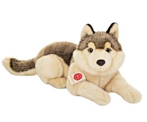 Teddy Hermann Lying Wolf Plush Soft Toy Puppy Dog Animal Teddy Gift 90855 BNWT