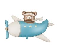 Bear Baby Shower Boy Balloon PartyDeco 37 x 24 Inch - Teddy Bear Foil Balloon, Welcome Baby Party Decoration for Baby Shower & 1st Birthday